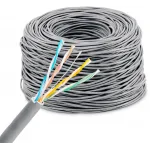 Кабель сетевой KingPrice KP-utp-c5e-0.4mm-CU-305m UTP 4 пары cat.5E solid 0.40мм Cu 305м серый