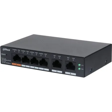 Коммутатор Dahua DH-CS4006-4ET-60 (L2) 4x100Мбит/с 2xКомбо(1000BASE-T/SFP) 30W управляемый