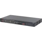 Коммутатор Dahua DH-S3226-24ET-375 (L2) 24x100Мбит/с 2x1Гбит/с 2xКомбо(1000BASE-T/SFP) 24PoE 375W неуправляемый