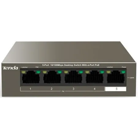 Коммутатор Tenda TEF1105P-4-63W (L2) 5x100Мбит/с 4PoE 58W неуправляемый