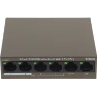 Коммутатор Tenda TEF1106P-4-63W (L2) 6x100Мбит/с 4PoE 63W неуправляемый