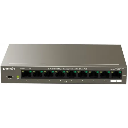 Коммутатор Tenda TEF1109P-8-102W (L2) 9x100Мбит/с 8PoE 92W неуправляемый