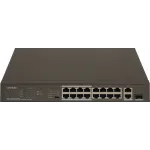Коммутатор Tenda TEF1118P-16-150W (L2) 16x100Мбит/с 2x1Гбит/с 1SFP 16PoE 130W неуправляемый