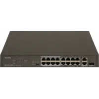 Коммутатор Tenda TEF1118P-16-150W (L2) 16x100Мбит/с 2x1Гбит/с 1SFP 16PoE 130W неуправляемый