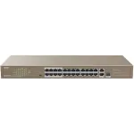 Коммутатор Tenda TEF1126P-24-250W (L2) 24x100Мбит/с 2x1Гбит/с 1SFP 24PoE 230W неуправляемый