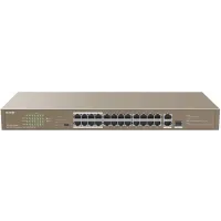 Коммутатор Tenda TEF1126P-24-250W (L2) 24x100Мбит/с 2x1Гбит/с 1SFP 24PoE 230W неуправляемый