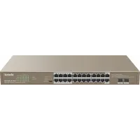 Коммутатор Tenda TEG1126P-24-410W (L2) 24x1Гбит/с 2SFP 24PoE 370W неуправляемый