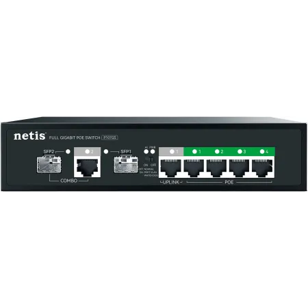 Коммутатор Netis P107GS 6x1Гбит/с 2SFP 4PoE 65W неуправляемый