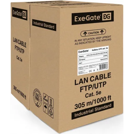 Кабель Exegate UTP4-C5e-CCA-S24-IN-LSZH-OR-305 UTP 1Гбит/с UTP 4 пары cat.5E CCA 305м оранжевый (EX256747RUS) Кабель Exegate UTP4-C5e-CCA-S24-IN-LSZH-OR-305 UTP 1Гбит/с UTP 4 пары cat.5E CCA 305м оранжевый (EX256747RUS)