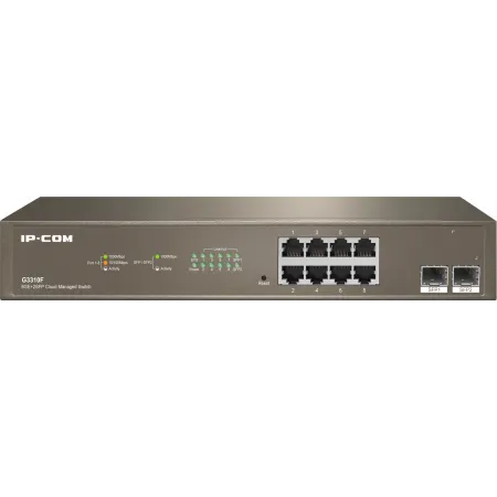 Коммутатор IP-Com G3310F (L2) 8x1Гбит/с 2xКомбо(1000BASE-T/SFP) 2SFP управляемый