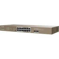 Коммутатор IP-Com G1118P-16-250W (L2) 16x1Гбит/с 2xКомбо(1000BASE-T/SFP) 2SFP 16PoE 230W неуправляемый