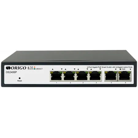 Коммутатор Origo OS2406P/60W OS2406P/60W/A1A (L2) 6x1Гбит/с 4PoE 60W настраиваемый