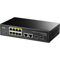 Коммутатор Cudy GS1010PS2 (L2) 10x1Гбит/с 2xКомбо(1000BASE-T/SFP) 2SFP 8PoE 120W неуправляемый