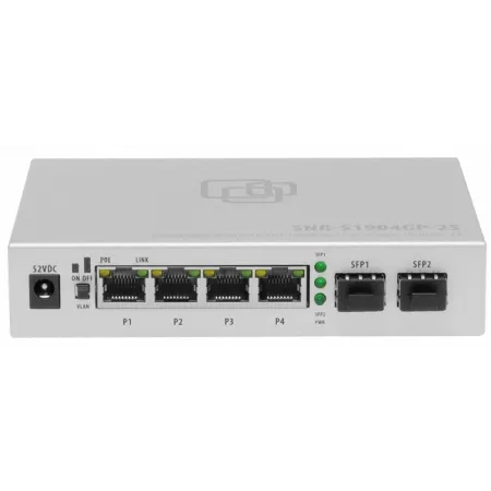 Коммутатор SNR SNR-S1904GP-2S (L2) 4x1Гбит/с 2SFP 4PoE 65W неуправляемый