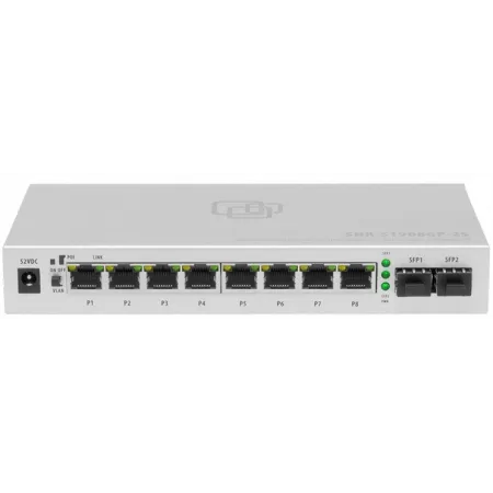 Коммутатор SNR SNR-S1908GP-2S (L2) 8x1Гбит/с 2SFP 8PoE 120W неуправляемый