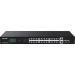 Коммутатор Tenda TEG1128P-24-250W (L2) 26x1Гбит/с 2SFP 24PoE 230W неуправляемый