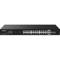 Коммутатор Tenda TEG1128P-24-250W (L2) 26x1Гбит/с 2SFP 24PoE 230W неуправляемый