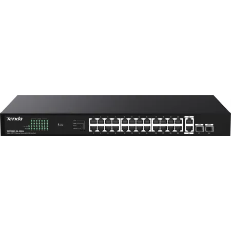 Коммутатор Tenda TEG1128P-24-250W (L2) 26x1Гбит/с 2SFP 24PoE 230W неуправляемый