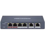 Коммутатор Hikvision DS-3E1106HP-EI (L2) 6x100Мбит/с 4PoE 60W управляемый