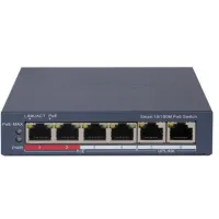Коммутатор Hikvision DS-3E1106P-EI (L2) 6x100Мбит/с 4PoE 60W управляемый