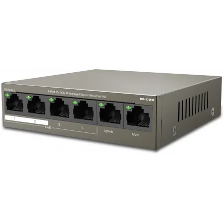 Коммутатор IP-Com F1106P-4-63W (L2) 6x100Мбит/с 4PoE 63W неуправляемый