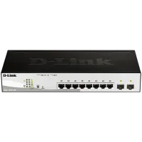 Коммутатор D-Link DGS-1210-10P DGS-1210-10P/FL2A (L2+) 8x1Гбит/с 2xКомбо(1000BASE-T/SFP) 8PoE 8PoE+ 65W управляемый