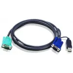 Кабель Aten 2L-5202U 6 пар Cu 1.8м черный VGA+USB-SPHD