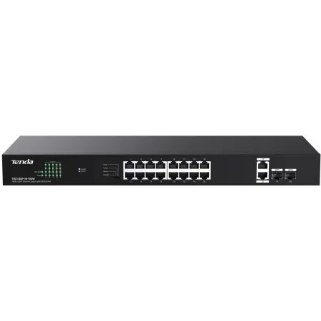 Коммутатор Tenda TEG1120P-16-150W (L2) 16x1Гбит/с 2SFP 16PoE 135W неуправляемый