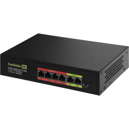 Коммутатор Exegate EDES-1006D.4PoE-48W EX299020RUS (L2) 6x100Мбит/с 4PoE 48W неуправляемый Коммутатор Exegate EDES-1006D.4PoE-48W EX299020RUS (L2) 6x100Мбит/с 4PoE 48W неуправляемый
