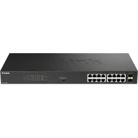 Коммутатор D-Link DGS-1018P DGS-1018P/B1A (L2) 16x1Гбит/с 2SFP 16PoE 240W неуправляемый Коммутатор D-Link DGS-1018P DGS-1018P/B1A (L2) 16x1Гбит/с 2SFP 16PoE 240W неуправляемый