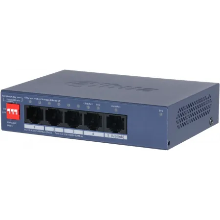Коммутатор Dahua DH-CS4005-4ET1GT-36 (L2) 4x100Мбит/с 1x1Гбит/с 4PoE неуправляемый