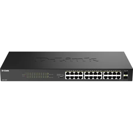 Коммутатор D-Link DGS-1026P DGS-1026P/A1A (L2) 24x1Гбит/с 2SFP 24PoE 240W неуправляемый