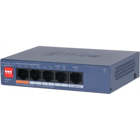 Коммутатор Dahua DH-CS4005-4ET1GT-60 (L2) 4x100Мбит/с 1x1Гбит/с 4PoE 60W управляемый