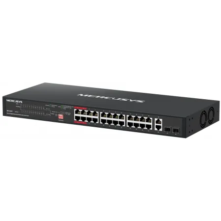 Коммутатор Mercusys MS128GP (L2) 26x1Гбит/с 2SFP 24PoE+ 295W неуправляемый