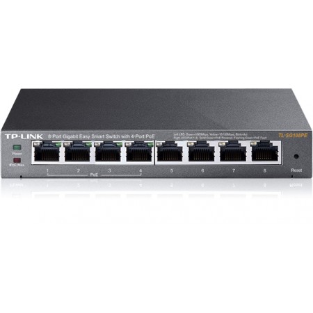 Коммутатор TP-Link TL-SG108PE (L2) 8x1Гбит/с 4PoE+ 64W управляемый
