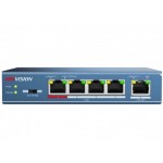 Коммутатор Hikvision DS-3E0105P-E(B) 4x100Мбит/с 4PoE 58W неуправляемый