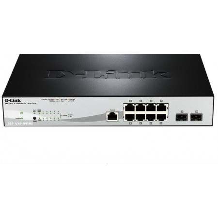 Коммутатор D-Link DGS-1210-10P/ME/A1A 8x1Гбит/с 2SFP 8PoE управляемый