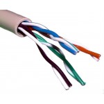 Кабель сетевой UTP 4 пары cat.6 solid 0.55мм CCA molded 305м серый