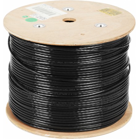 Кабель сетевой UTP 4 пары cat.5E solid 0.50мм CCA 305м черный outdoor