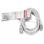 Патч-корд Hama H-20140 STP cat.5E 1.5м серый RJ-45 (m)-RJ-45 (m) (00020140)