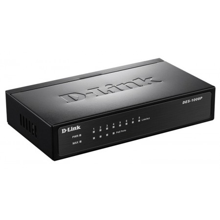 Коммутатор D-Link DES-1008P/C1A 8x100Мбит/с 4PoE 52W неуправляемый