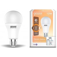 Умная лампа Gauss IoT Smart Home E27 10Вт 1055lm Wi-Fi (упак.:1шт) (1070112)