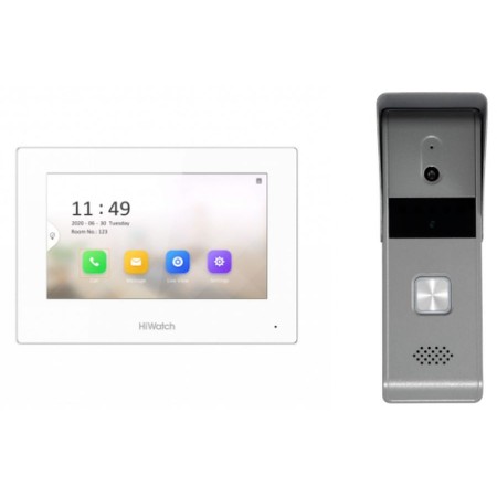 Видеодомофон HiWatch DS-D100HKWF белый