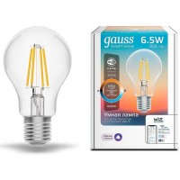 Умная лампа Gauss IoT Smart Home E27 6.5Вт 806lm Wi-Fi (упак.:1шт) (1220112)