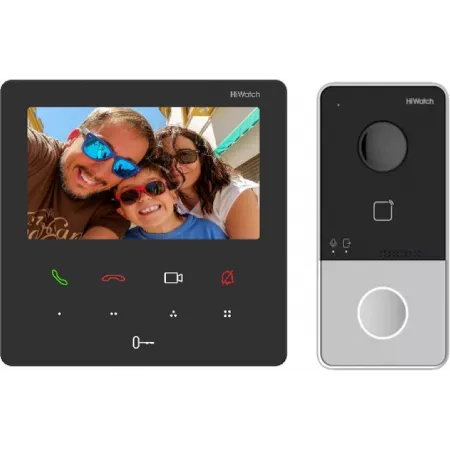 Комплект домофона HiWatch DS-D200IKWF черный