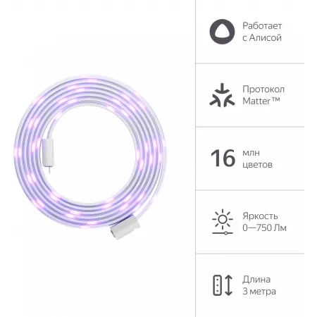 Умная светодиодная лента Yandex Matter 8.2В 3м (YNDX-00544)