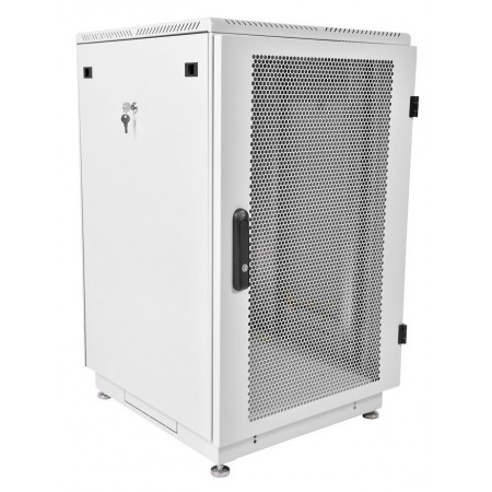 Шкаф коммутационный ЦМО (ШТК-М-22.6.8-44АА) напольный 22U 600x800мм пер.дв.перфор. задн.дв.перфор. 2 бок.пан. 330кг серый 655мм 61.74кг 180град. 1140мм IP20 металл