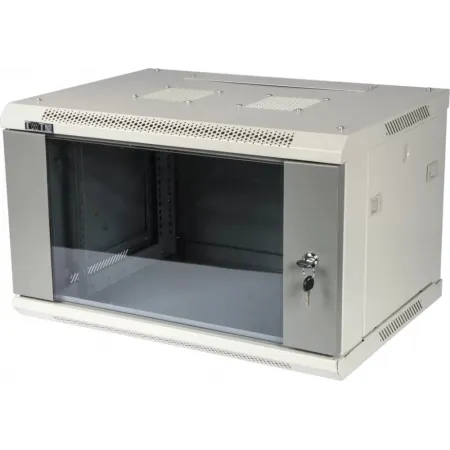 Шкаф коммутационный Lanmaster (TWT-CBWPG-12U-6X6-GY) настенный 12U 600x600мм пер.дв.стекл 60кг серый