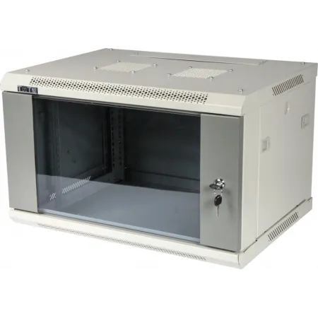 Шкаф коммутационный Lanmaster TWT-CBWPG-18U-6X6-GY 18U 600x600мм пер.дв.стекл задн.дв.спл.стал.лист 60кг серый