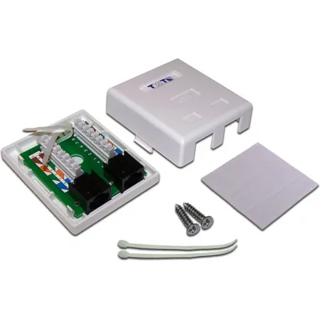 Розетка Lanmaster TWT-SM2-4545/6-WH настен.RJ45 2 кат.6 UTP бел. (упак.:1шт)
